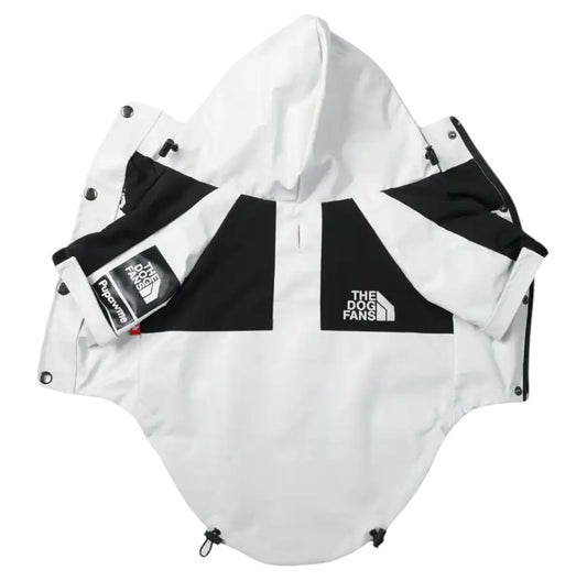 “The Dog Fans” white Luxury Rain Jacket